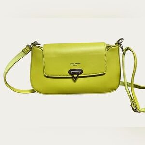David Jones Paris Lime‎ Crossbody/hand Bag EUC